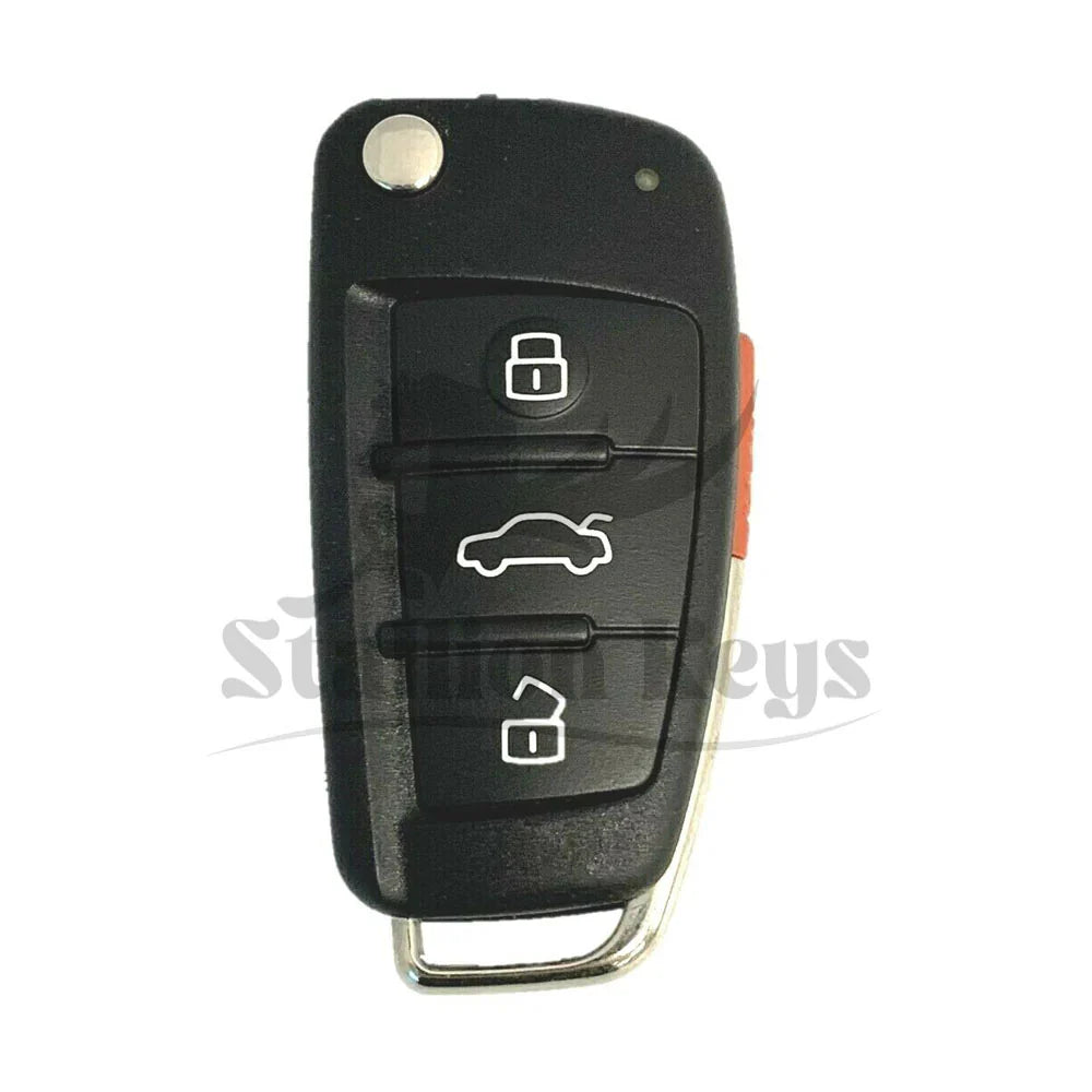 2008-2013 Audi A3 / R8 / 4-Button Flip Key / NBG009272T / 315 MHz / PN: 8P0-837-220E / AFTERMARKET 2008-2013 Audi A3 / R8 / 4-Button Flip Key / NBG009272T / 315 MHz / PN: 8P0-837-220E / AFTERMARKET